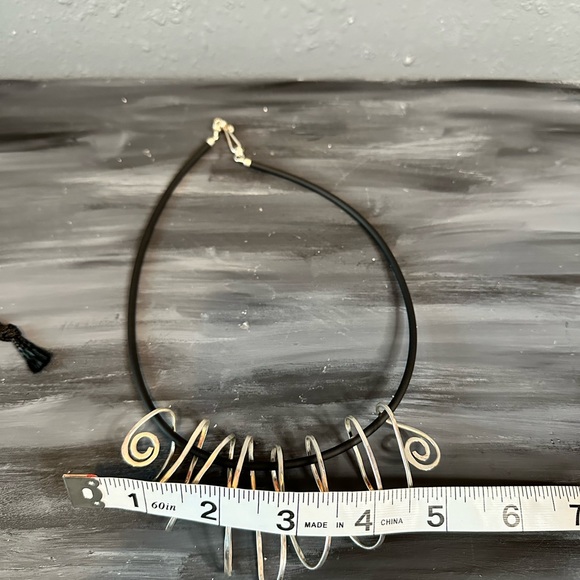 Moonbeams artisan made sterling silver filled wrap statement necklace 15 inches - Picture 8 of 10